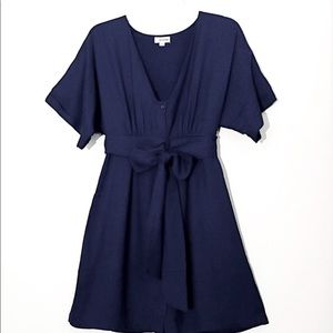 Storee Navy Blue Dolman Sleeves Dress Size S
